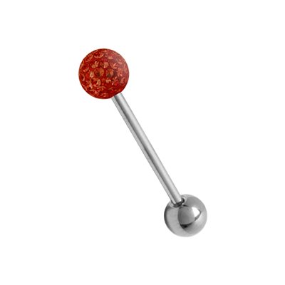 Barbell de langue cristal avec epoxy sur les pierres Barbell de langue cristal avec epoxy sur les pierres