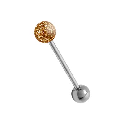 Barbell de langue cristal avec epoxy sur les pierres Barbell de langue cristal avec epoxy sur les pierres