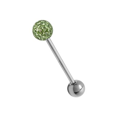 Barbell de langue cristal avec epoxy sur les pierres Barbell de langue cristal avec epoxy sur les pierres