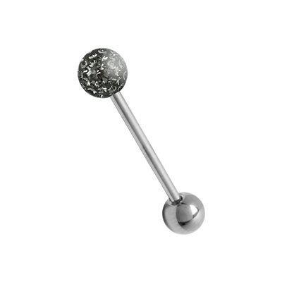 Barbell de langue cristal avec epoxy sur les pierres Barbell de langue cristal avec epoxy sur les pierres