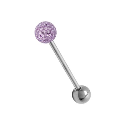 Barbell de langue cristal avec epoxy sur les pierres Barbell de langue cristal avec epoxy sur les pierres