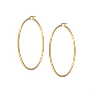 24k gold plated round hoop earrings