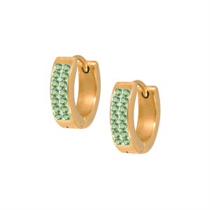 24k gold plated jewelled hoop earrings