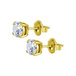 24k gold plated cubic zirconia earstuds