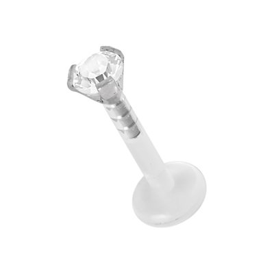 Labret push in en Bioplast avec pierre griffée en titanium Labret push in en Bioplast avec pierre griffée en titanium
