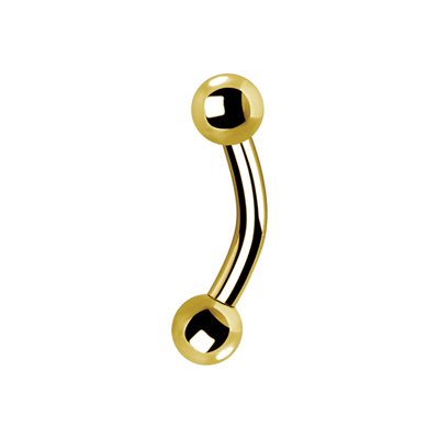 Barbell courbé interne en titanium plaqué or 24k Barbell courbé interne en titanium plaqué or 24k
