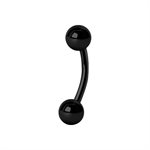 Black steel curved barbell