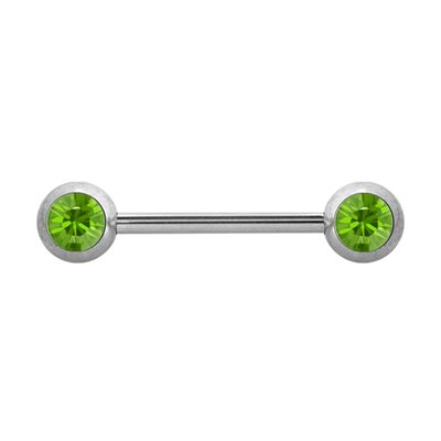 Barbell de sein avec pierres de face Barbell de sein avec pierres de face