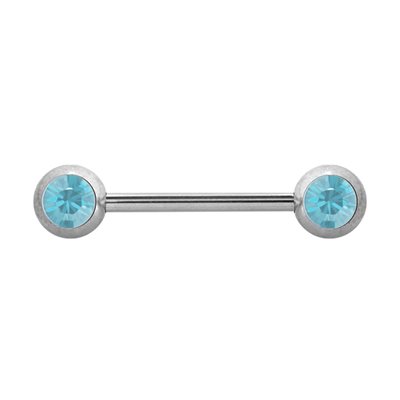 Barbell de sein avec pierres de face Barbell de sein avec pierres de face