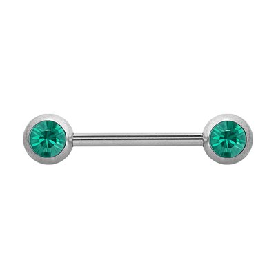 Barbell de sein avec pierres de face Barbell de sein avec pierres de face