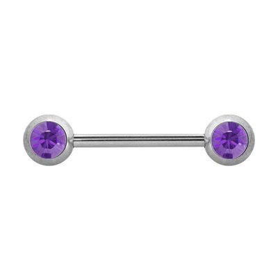 Barbell de sein avec pierres de face Barbell de sein avec pierres de face