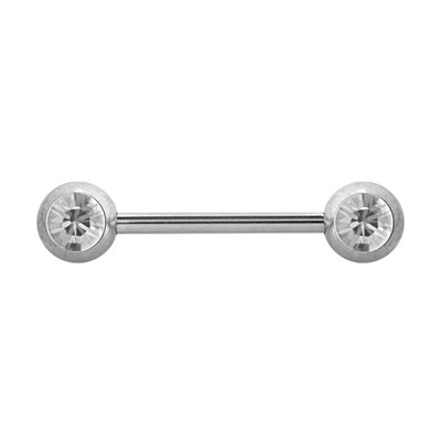 Barbell de sein avec pierres de face Barbell de sein avec pierres de face