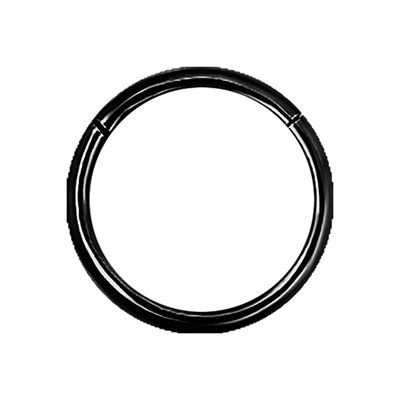 Anneau clicker à segment en acier noir avec bras articulé Anneau clicker à segment en acier noir avec bras articulé