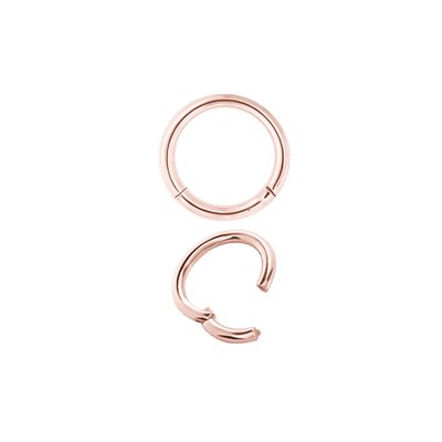 Anneau clicker plaqué or rose 24k avec bras articulé Anneau clicker plaqué or rose 24k avec bras articulé