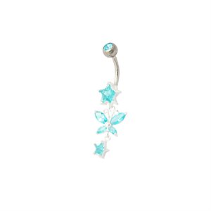 Navel banana with silver stars & butterfly