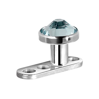 Dermal en titanium avec disque en titanium avec une pierre Dermal en titanium avec disque en titanium avec une pierre