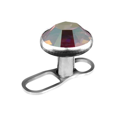 Dermal en titanium de style ouvert avec une pierre Dermal en titanium de style ouvert avec une pierre
