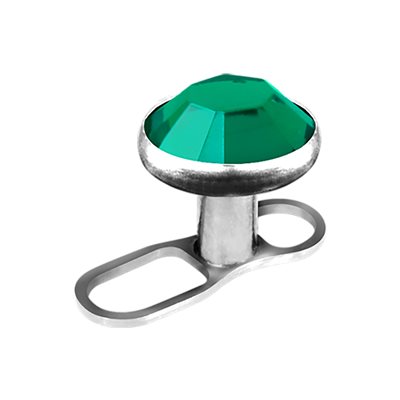Dermal en titanium de style ouvert avec une pierre Dermal en titanium de style ouvert avec une pierre