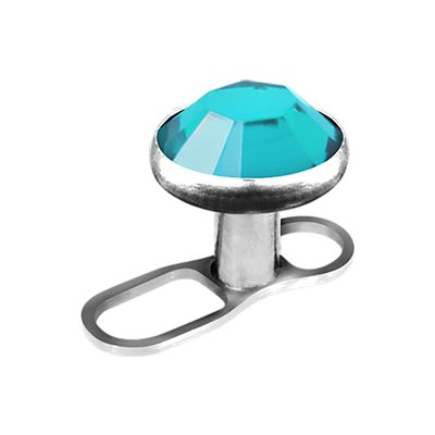 Dermal en titanium de style ouvert avec une pierre Dermal en titanium de style ouvert avec une pierre
