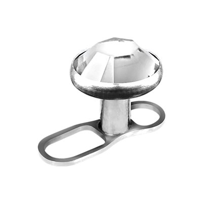 Dermal en titanium de style ouvert avec une pierre Dermal en titanium de style ouvert avec une pierre