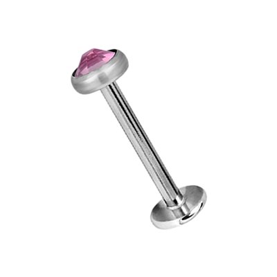 Labret interne en titanium avec un disque et pierre Labret interne en titanium avec un disque et pierre