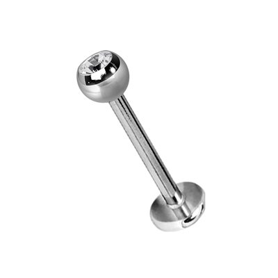 Labret en titanium avec boule et pierre Labret en titanium avec boule et pierre