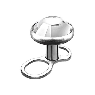 Mini dermal en titanium avec une pierre Mini dermal en titanium avec une pierre