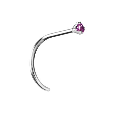 Bijou de nez en titanium avec un zircon griffé Bijou de nez en titanium avec un zircon griffé