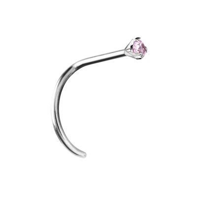 Bijou de nez en titanium avec un zircon griffé Bijou de nez en titanium avec un zircon griffé