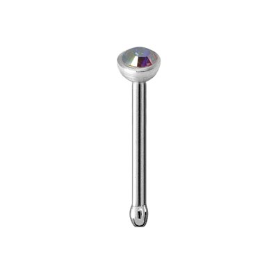 Bijou de nez droit en titanium avec pierre Bijou de nez droit en titanium avec pierre