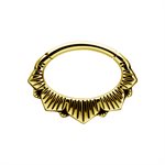 Anneau oval clicker plaqué or 24k avec un bras articulé