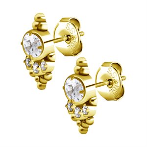24k gold plated tribal jewelled earstuds