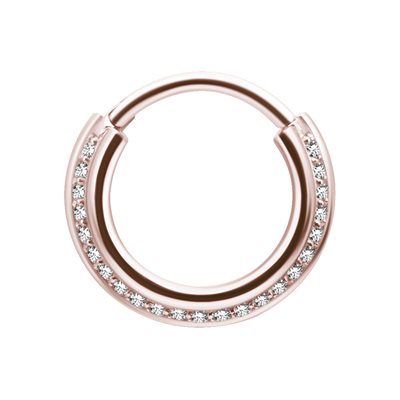 Anneau clicker plaqué or rose 24k avec des pierres Anneau clicker plaqué or rose 24k avec des pierres