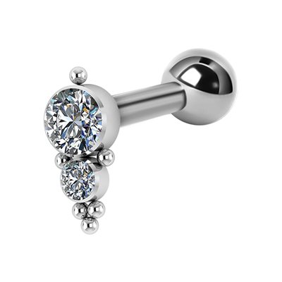 Barbell en titanium avec un côté interne et une pierre Barbell en titanium avec un côté interne et une pierre