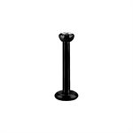 Black steel internal jewelled labret