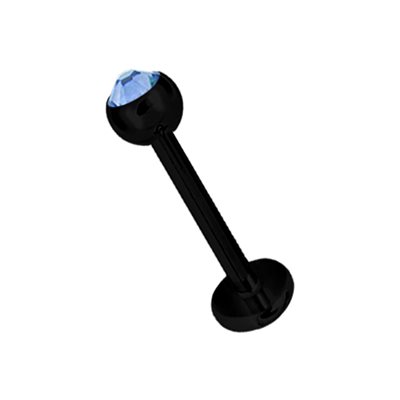 Labret en acier noir avec une pierre Labret en acier noir avec une pierre