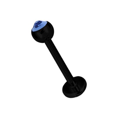 Labret en acier noir avec une pierre Labret en acier noir avec une pierre