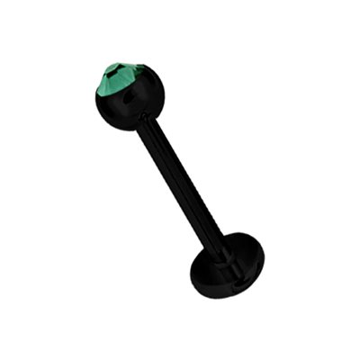 Labret en acier noir avec une pierre Labret en acier noir avec une pierre