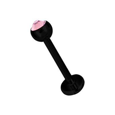 Labret en acier noir avec une pierre Labret en acier noir avec une pierre