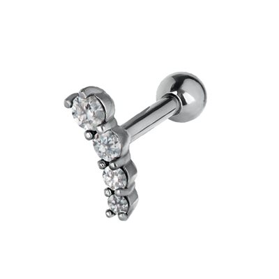Micro barbell avec des pierres griffées Micro barbell avec des pierres griffées