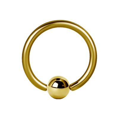 24k gold pvd fixed ball closure ring