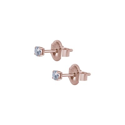 24k rose gold plated steel zirconia earstud