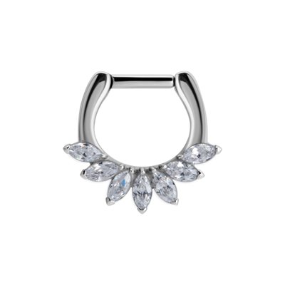 Anneau clicker pour septum avec pierre et bras articulé Anneau clicker pour septum avec pierre et bras articulé