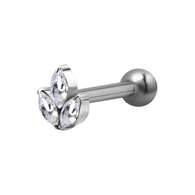Barbell avec un côté interne et une marquise et pierres Barbell avec un côté interne et une marquise et pierres