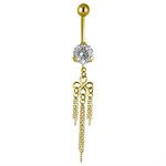 24k gold plated jewelled banana with chains dangle