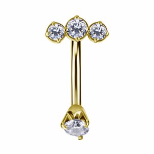 24k gold plated internal double jewelled navel banana