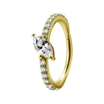 Anneau continu avec pierres plaqué or 24k pour le conch Anneau continu avec pierres plaqué or 24k pour le conch