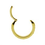24k gold plated jewelled hinged conch clicker ring