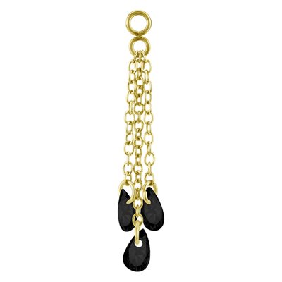 Pendentif plaqué or 24k avec chaines et pierres pour clicker Pendentif plaqué or 24k avec chaines et pierres pour clicker