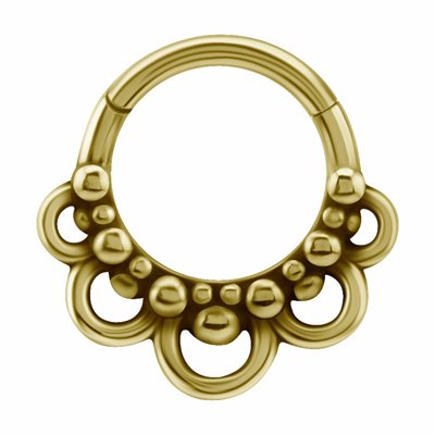 24k gold plated tribal hinged segment clicker